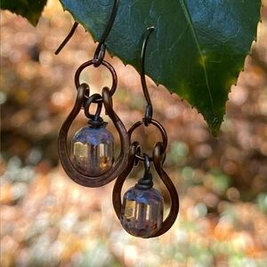 Bronze and Glass Bead Earrings